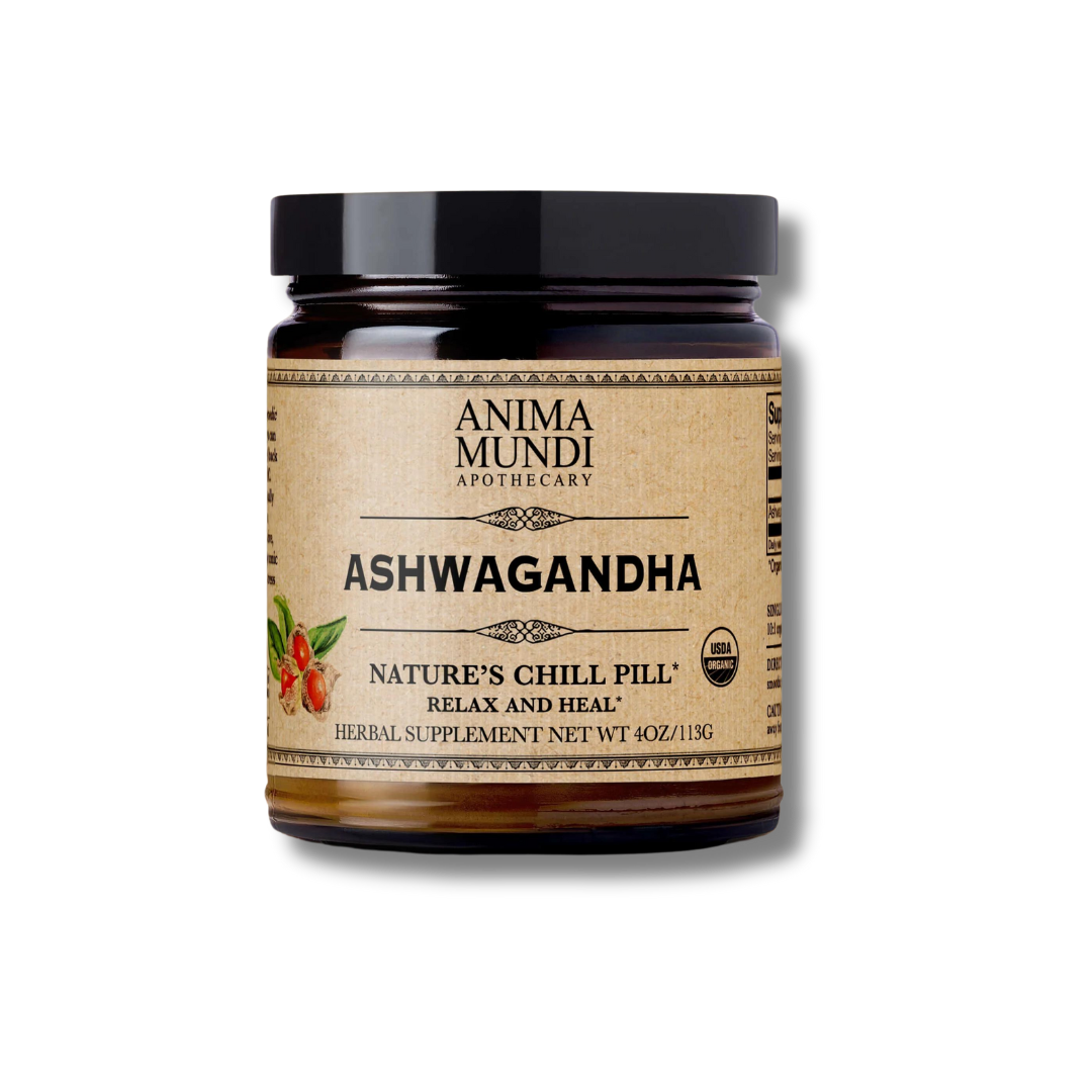 Ashwagandha de Anima Mundi, fórmula concentrada para calmar el sistema nervioso y equilibrar la respuesta al estrés.