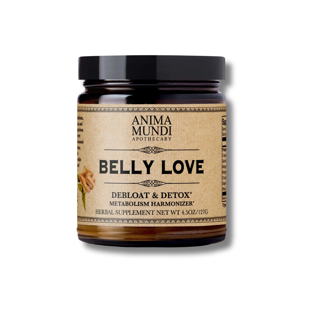 Belly Love Powder de Anima Mundi, suplemento vegetal en polvo para calmar la hinchazón y mejorar la digestión.
