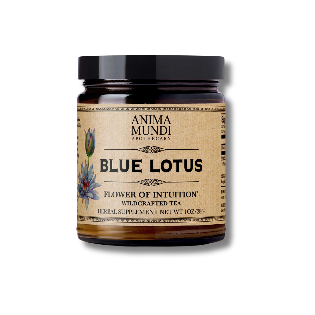 Blue Lotus Tea de Anima Mundi, infusión de loto azul para calmar la mente y acompañar rituales de descanso o meditación.