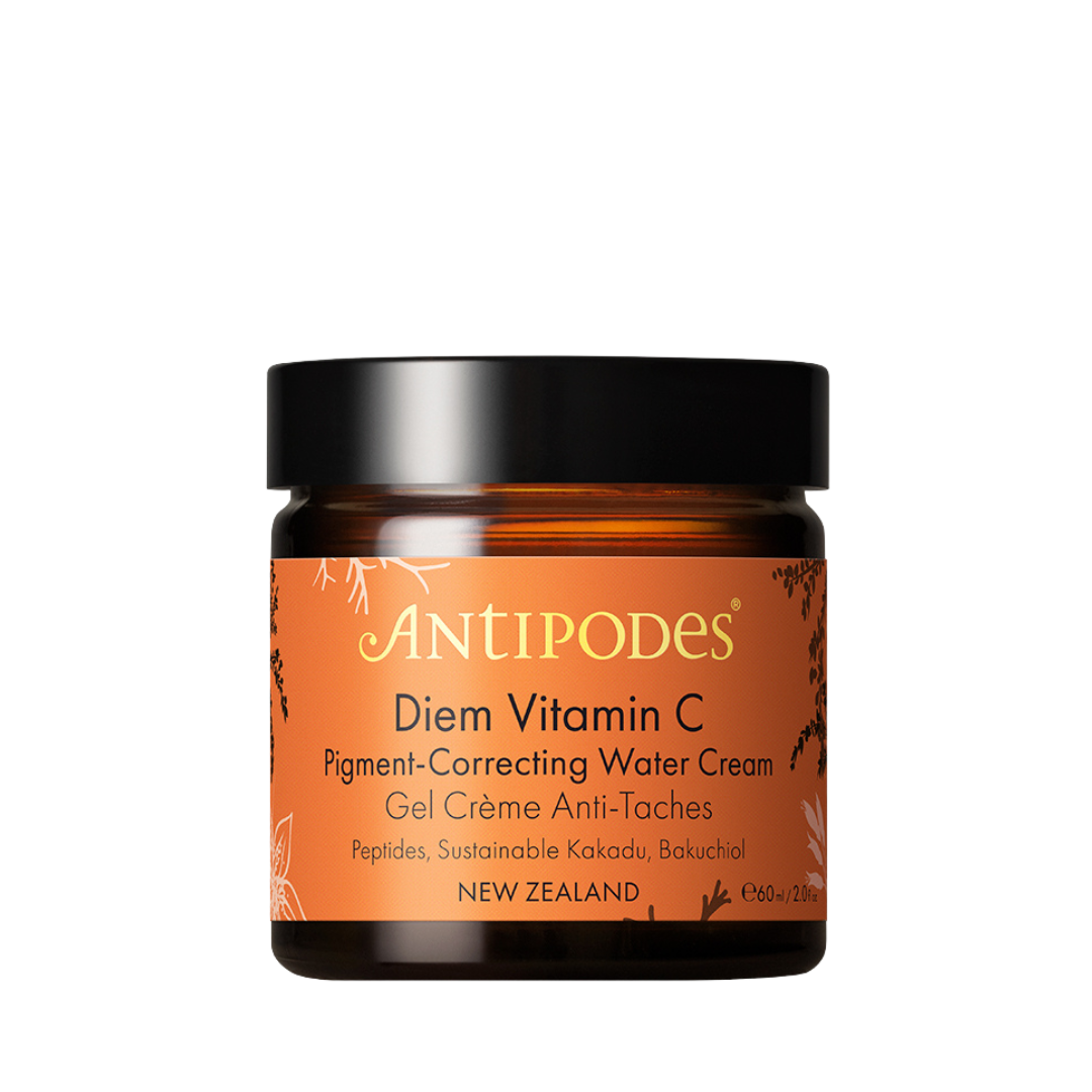 Diem Vitamin C Pigment-Correcting Water Cream de Antipodes hidrata, ilumina y mejora el tono de la piel.