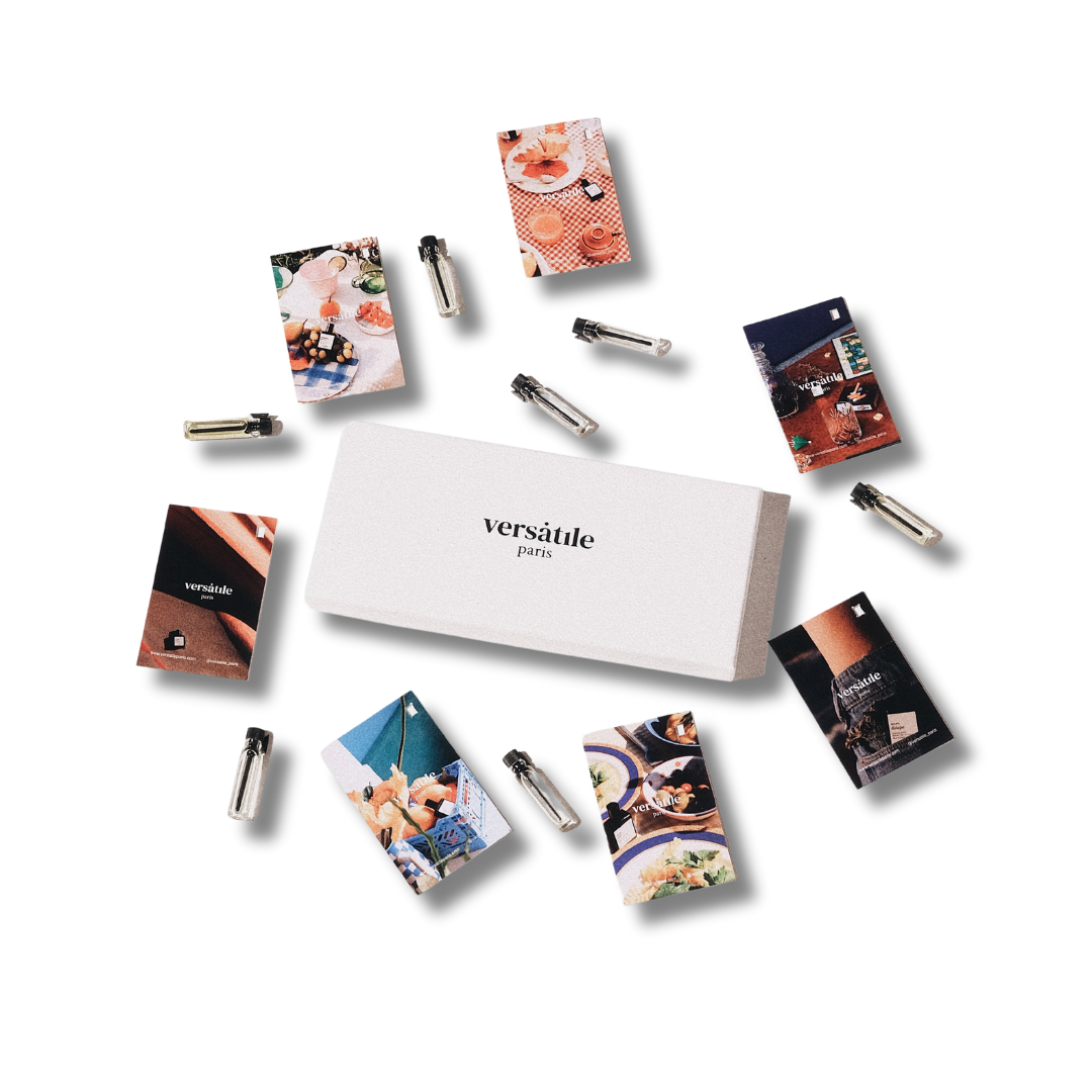 Discovery box de Versàtile Paris: nueve extraits intensos para explorar el perfume como un arte personal.