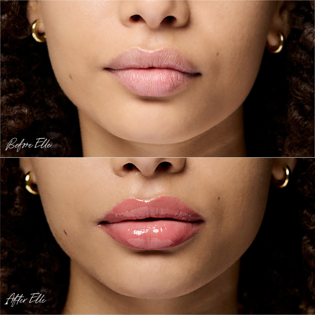 Un gesto sutil que revela unos labios más pulidos, definidos y visiblemente hidratados.