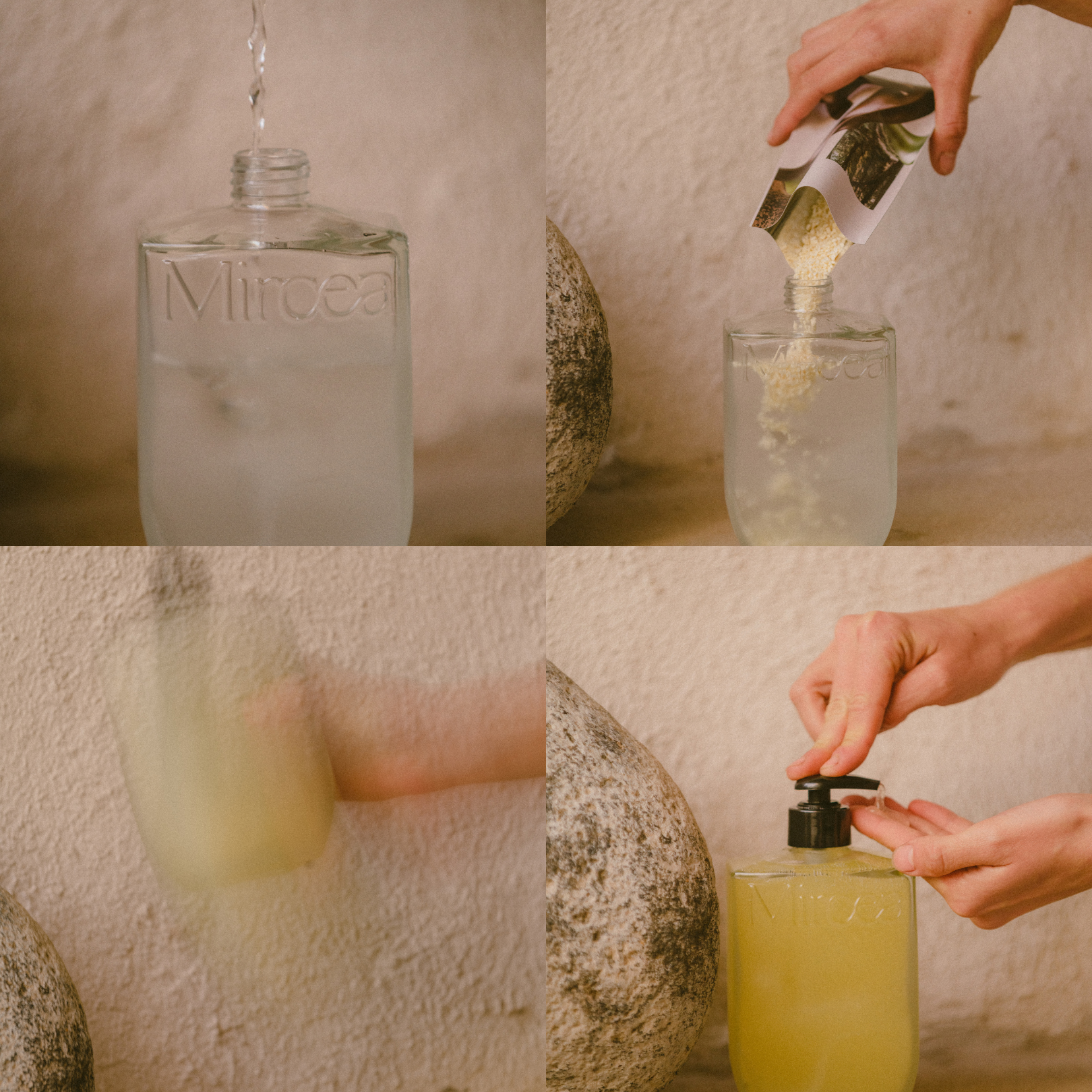 Un sistema innovador que transforma microgránulos en un gel cremoso, sostenible y sensorial para la ducha diaria.