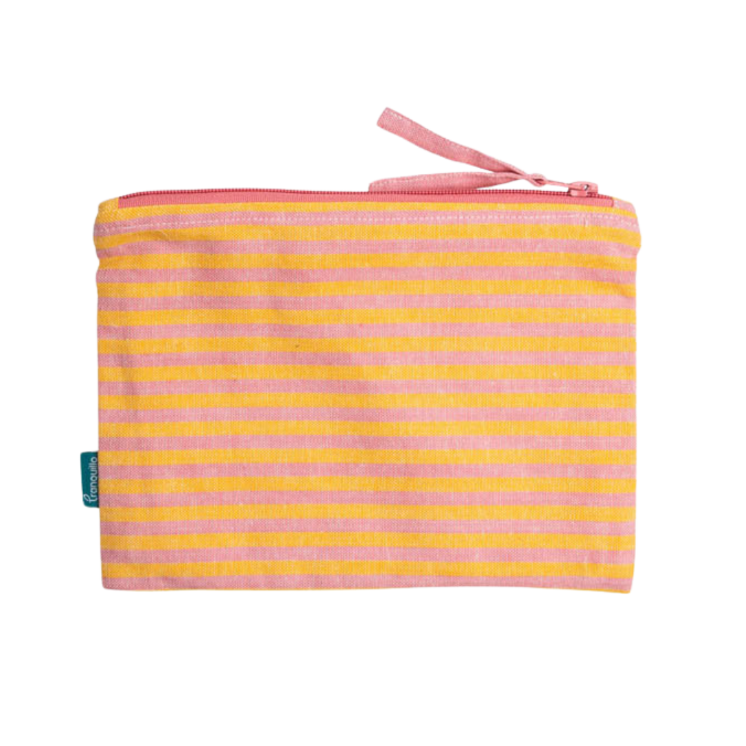 El neceser Stripes Pink de Tranquillo transforma lo cotidiano con color, orden y algodón orgánico GOTS.
