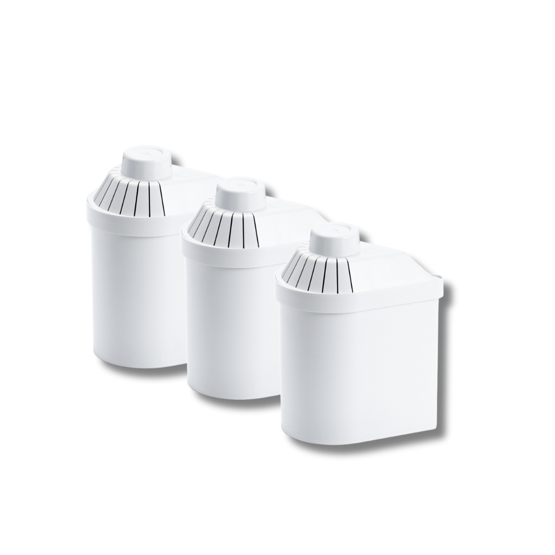 Pack de filtros Alkanatur con zeolita clinoptilolita. Eliminan metales pesados y mantienen el agua alcalina y libre de tóxicos.