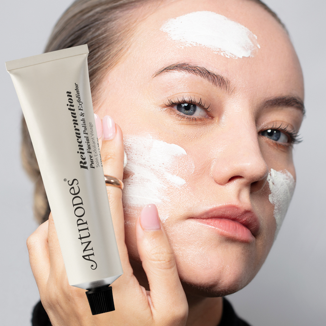 Reincarnation pure facial exfoliator antipodes.