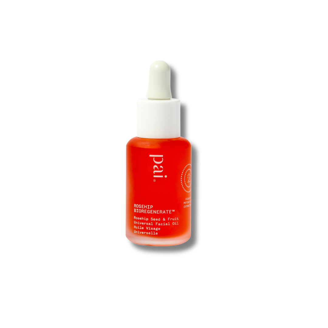 Rosehip Bioregenerate de Pai Skincare, aceite facial nocturno que regenera, suaviza e ilumina mientras duermes.