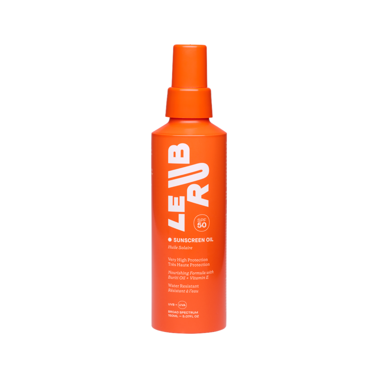 Sunscreen Oil SPF50 de Le Rub, aceite corporal con alta protección y acabado luminoso.
