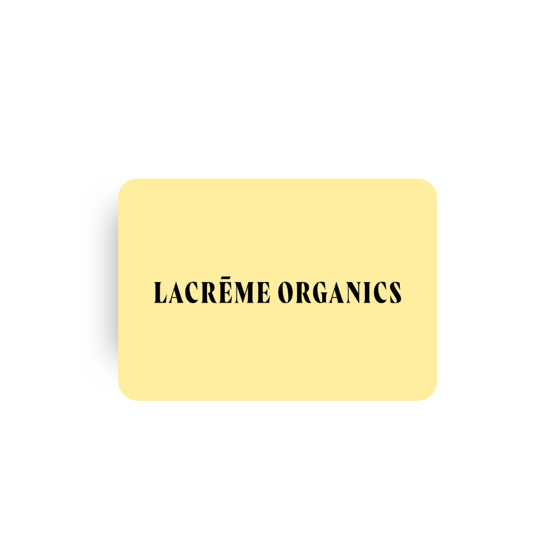 Tarjeta regalo digital de La Crème Orgànics, lista para descubrir belleza orgánica.