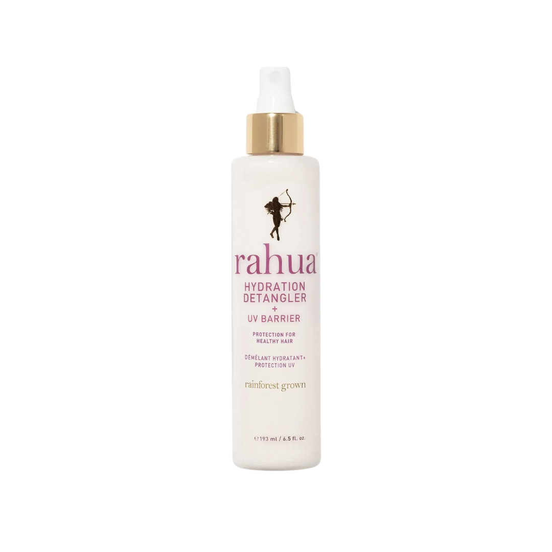 Desenredante Rahua Hydration Detangler + UV Barrier. Líquido desenredante Rahua y protector de rayos UV.