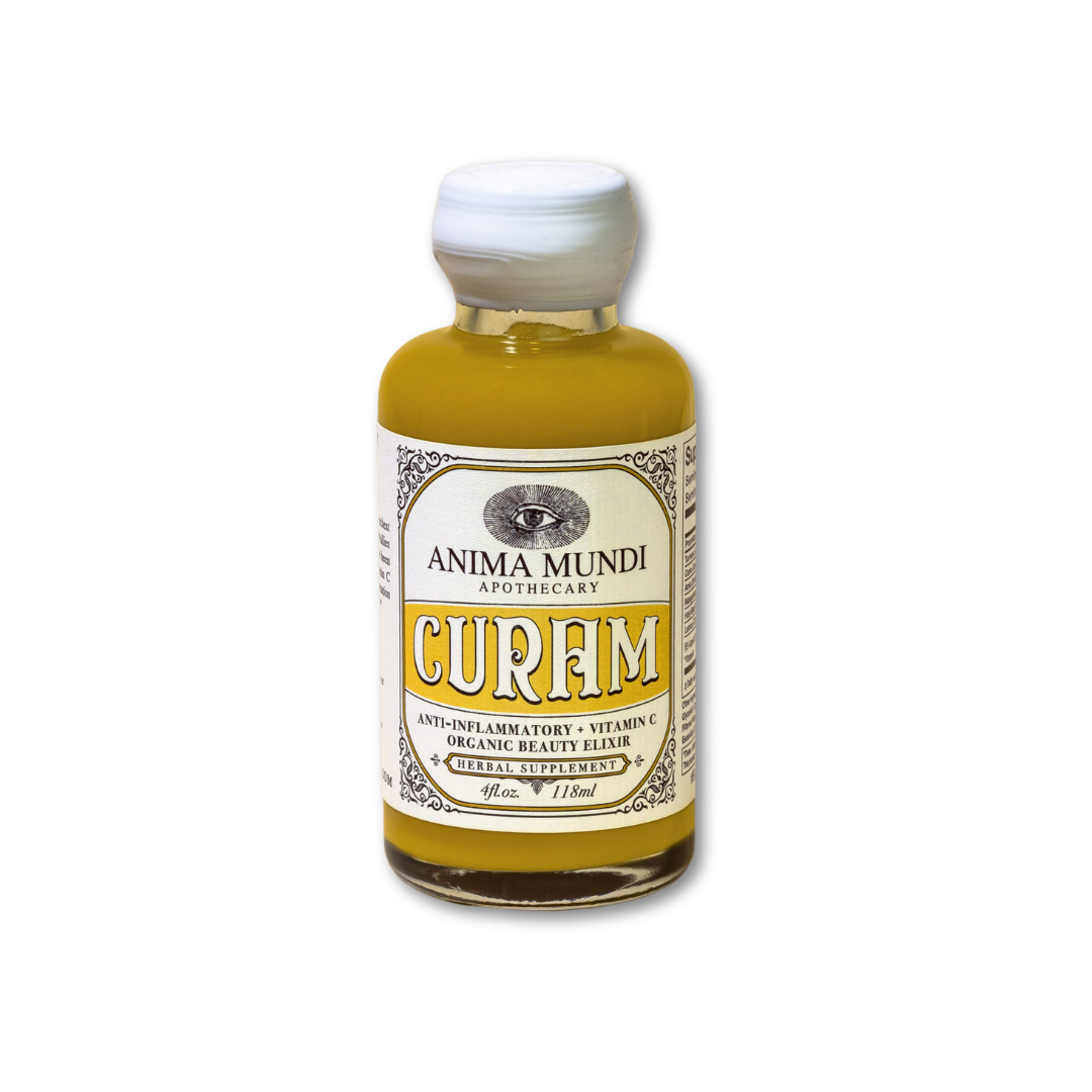 Curam Elixir de Anima Mundi, fórmula concentrada con vitamina C, superfrutas y adaptógenos para luminosidad, digestión y defensa.
