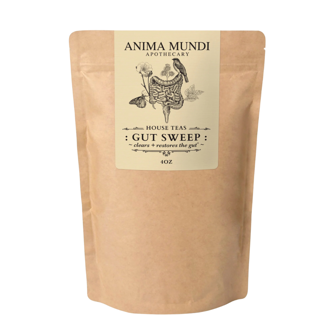 Gut Sweep de Anima Mundi Herbals ayuda a calmar, limpiar e hidratar el intestino de forma respetuosa.
