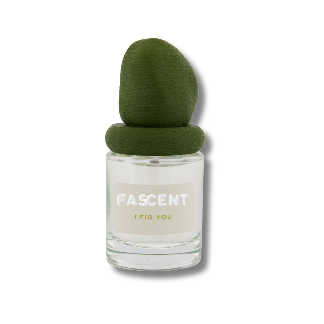 Fragancia I Fig You Fascent. Aroma veraniego, con un juego entre lo dulce y lo vegetal, con corazón de hojas de higuera y semillas de zanahoria.