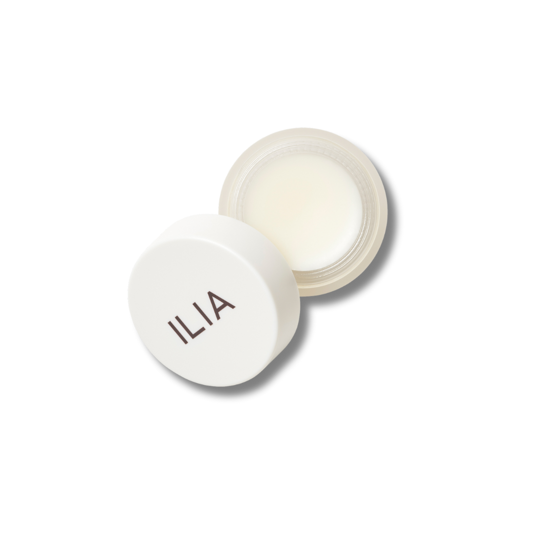 Lip Wrap Overnight Treatment de ILIA Beauty abierto. Tratamiento labial reparador con aroma natural de lavanda y manzanilla.