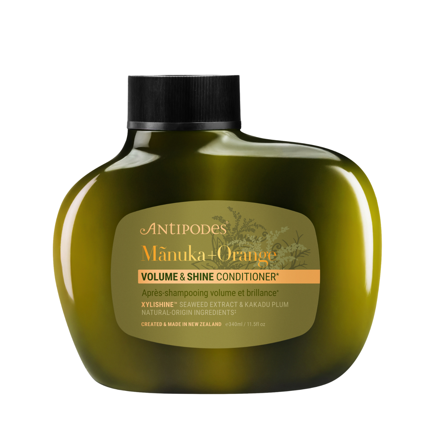 Antipodes Manuka + Orange Volume & Shine Conditioner, acondicionador ligero para brillo y movimiento.