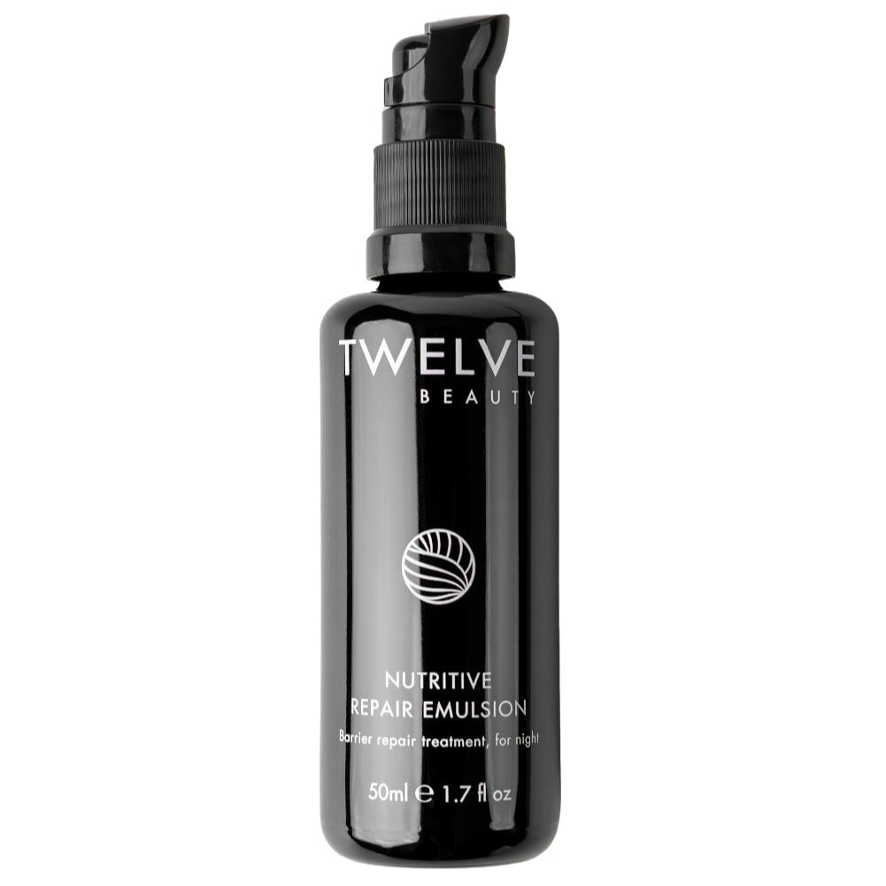 Nutritive Repair Emulsion de Twelve Beauty calma, repara y devuelve elasticidad a pieles secas o agotadas.