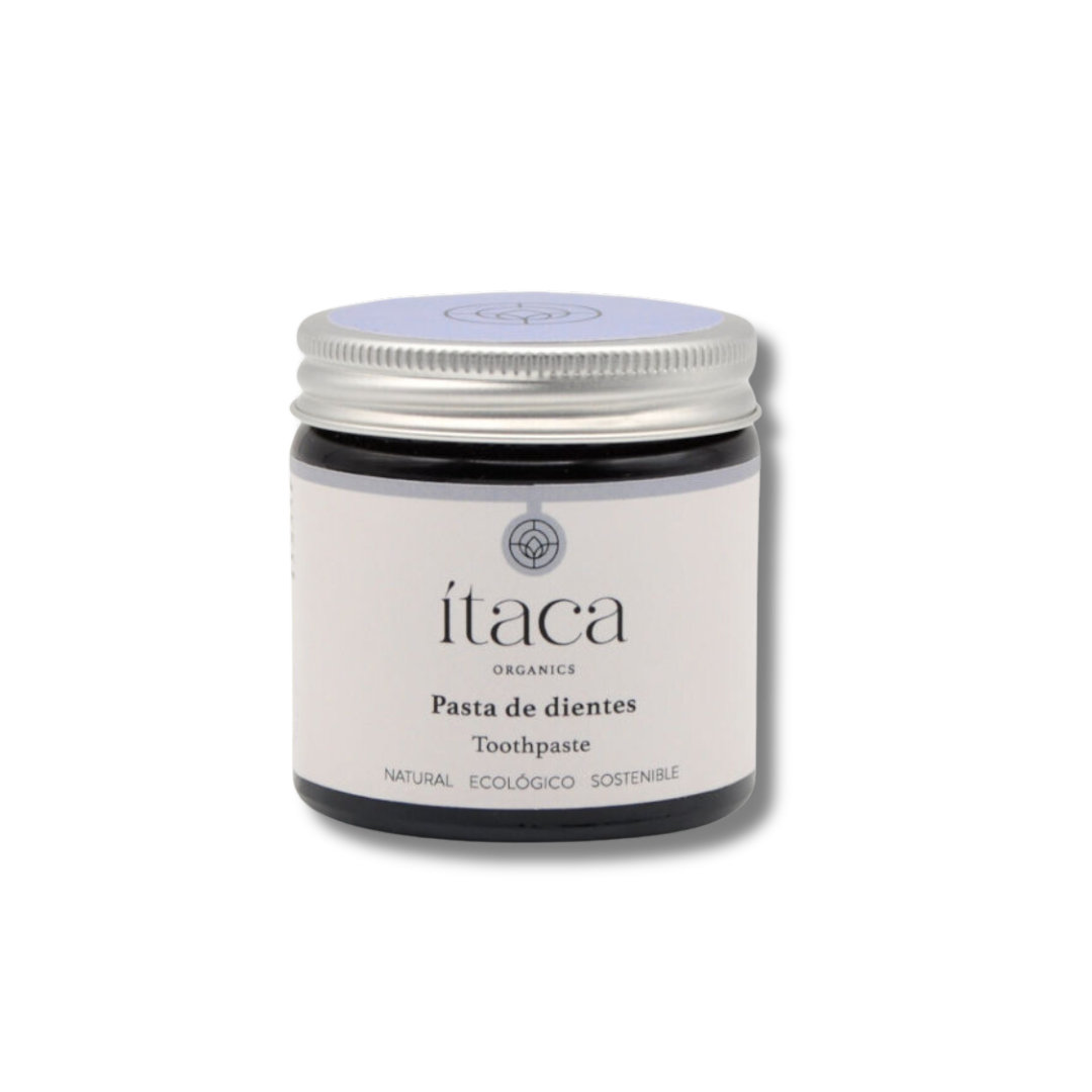 Pasta de dientes ecológica de Ítaca Organics que protege encías y refresca sin flúor ni alcohol.