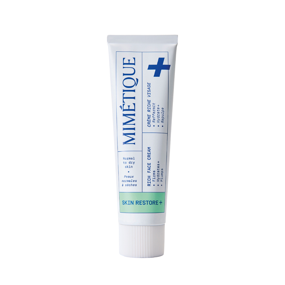 Skin Restore+ Rich Face Cream de Mimétique refuerza la barrera y aporta confort denso y repulpado.