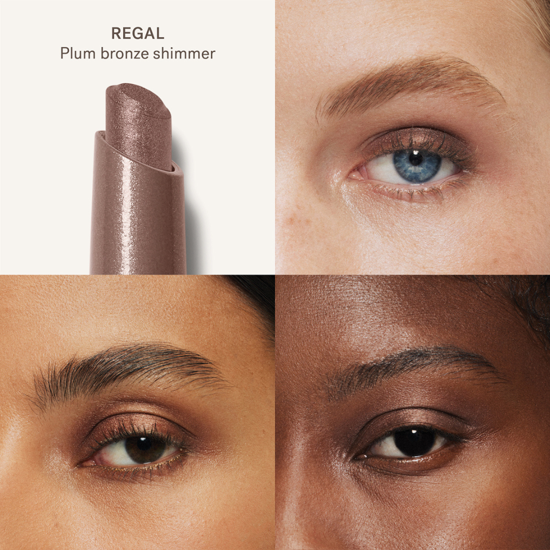 Regal, bronce ciruela de profundidad elegante, define la mirada con un toque de misterio y suavidad aterciopelada.